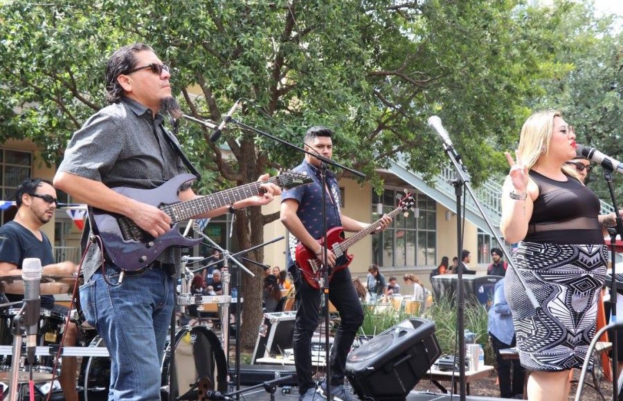 Bidi Bidi Banda performs for Calle UTSA in front of the HEB UC. Photo Courtesy of Ann Margaret Trujillo, Student Center for Community Engagement and Inclusion. 