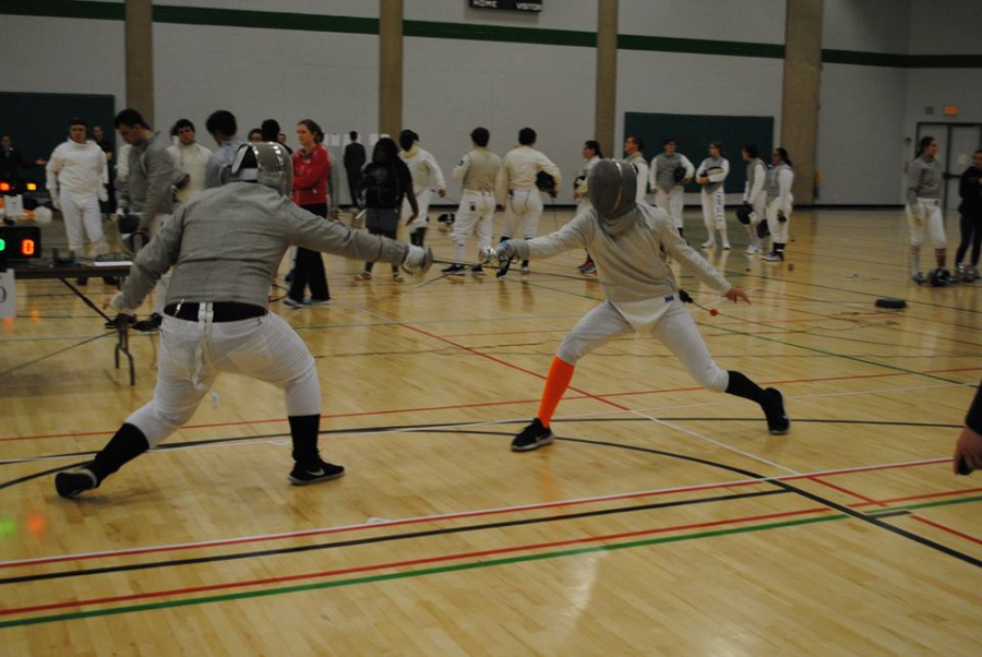 Nathaniel Sattler in a bout against A&M Corpus Christi.

Photo courtesy of UTSA club fencing
