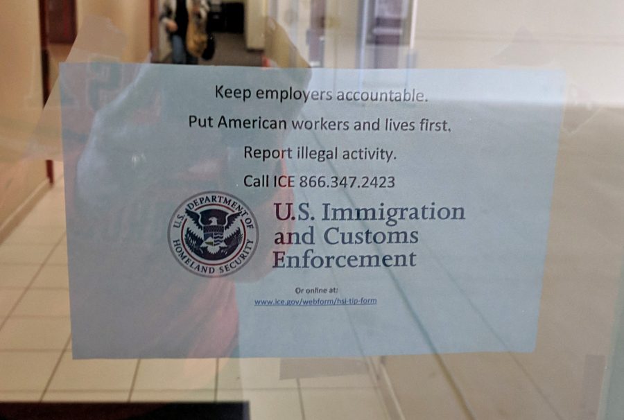 This poster was found taped on the enterance of the GSR building.
ICE confirmed the posters were not posted by their agency. File Photo/The Paisano