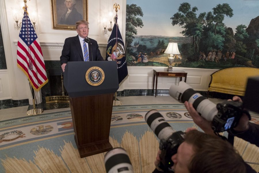 President Donald Trump addresses media following the Parkland shooting.
Courtesy of the White House