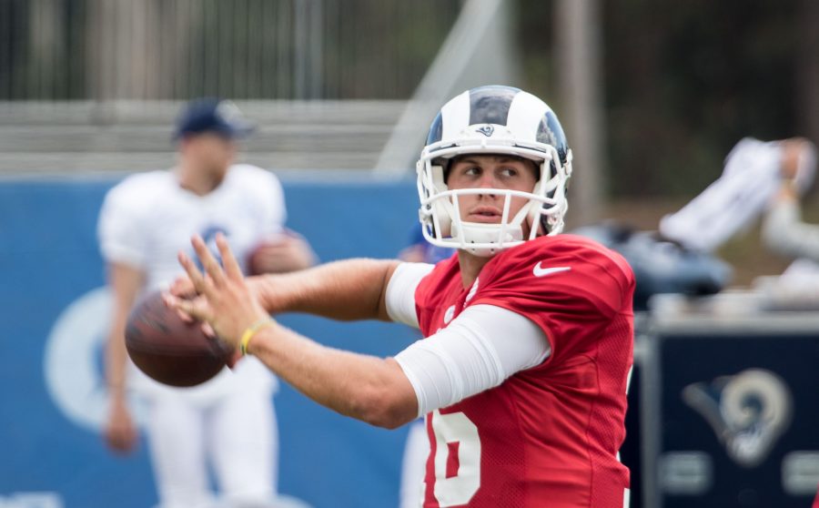 QB Jared Goff looks for an open target during practice.
Photo courtesy of David Ludwig/flickr