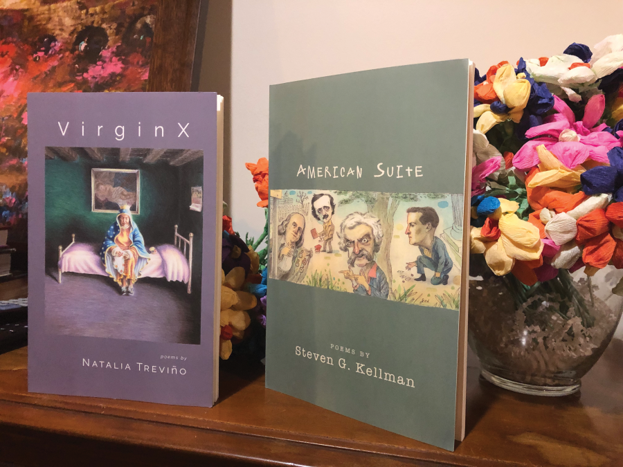 “Virginx” by Natalia Treviño and “American Suite” by Steven G. Kellman.