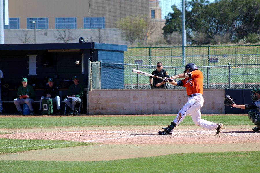 Bryan Arias bats for first base. Ethan Gullett/The Paisano