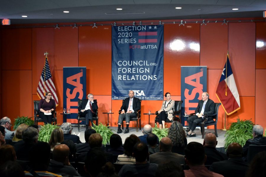 Margaret E. Talev, Richard N. Haass, Stephen J. Hadley, Jeh Charles Johnson and Mary Beth Long spoke on foreign relations. The foreign policy event was one of four happening in the country.