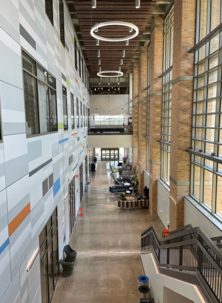 Inside the Science and Engineering Building.
