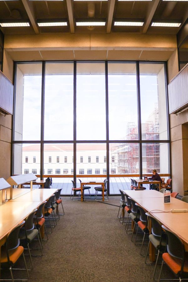 The renovated third floor features floor-to-ceiling panels that give students a view of the outside, similar to the second and fourth floors. The space also features a quiet zone.