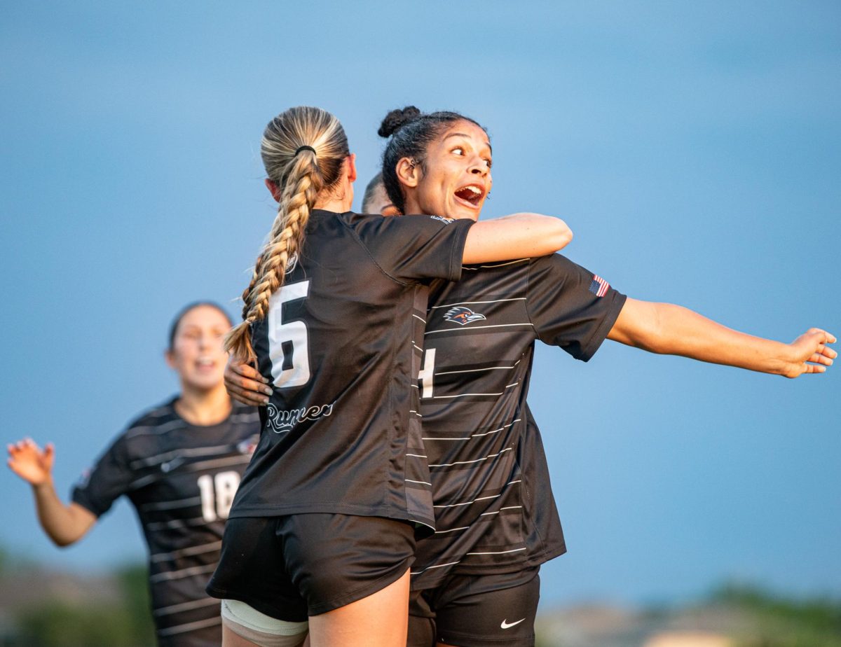 Aaliyaiah Durden celebrates her first NCAA goal.