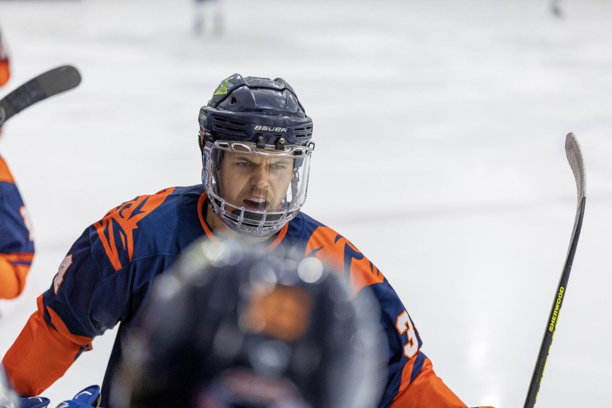 UTSA hockey defenseman Jordan Nolan in the Roadrunners' matchup against Rice University Friday, Nov. 21, 2025, at the Ice & Golf Center at Northwoods in San Antonio, Texas. 