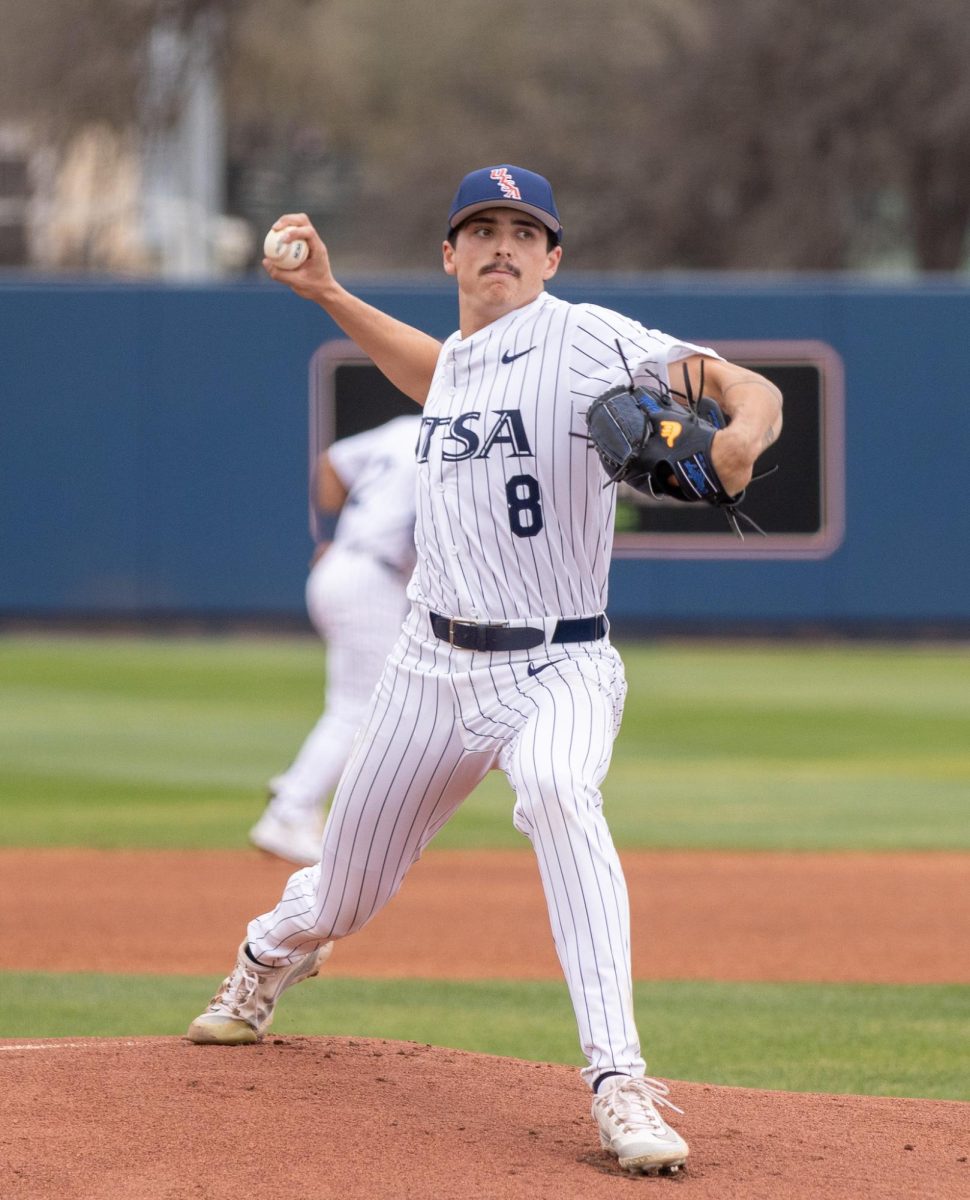 UTSA baseball pitcher Robert Orloski in the Roadrunners 15-4 win over South Dakota State Friday, Feb. 13, 2026, at Roadrunner Field in San Antonio, Texas.