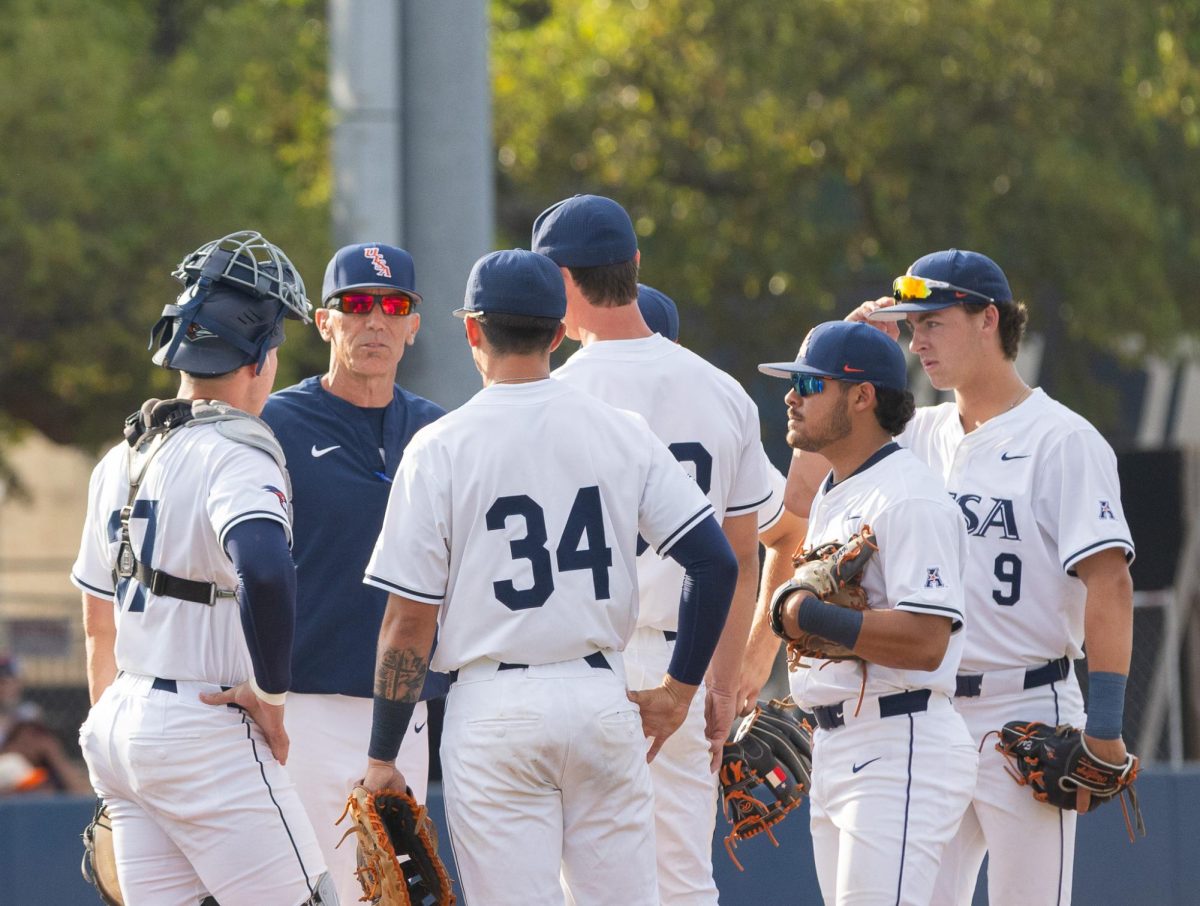 Pat Hallmark in the Roadrunners 3-0 loss to East Carolina Friday, March 27, 2026, at Roadrunner Field in San Antonio, Texas.